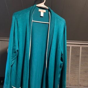 Cj banks dark teal cardigan
